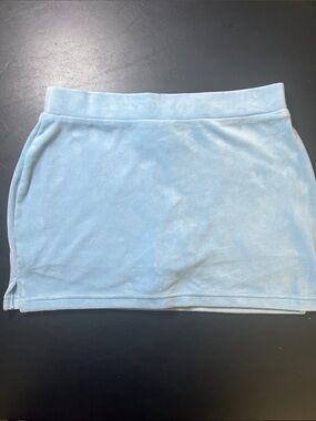 Juicy Couture Baby Blue Velour Mini Skirt